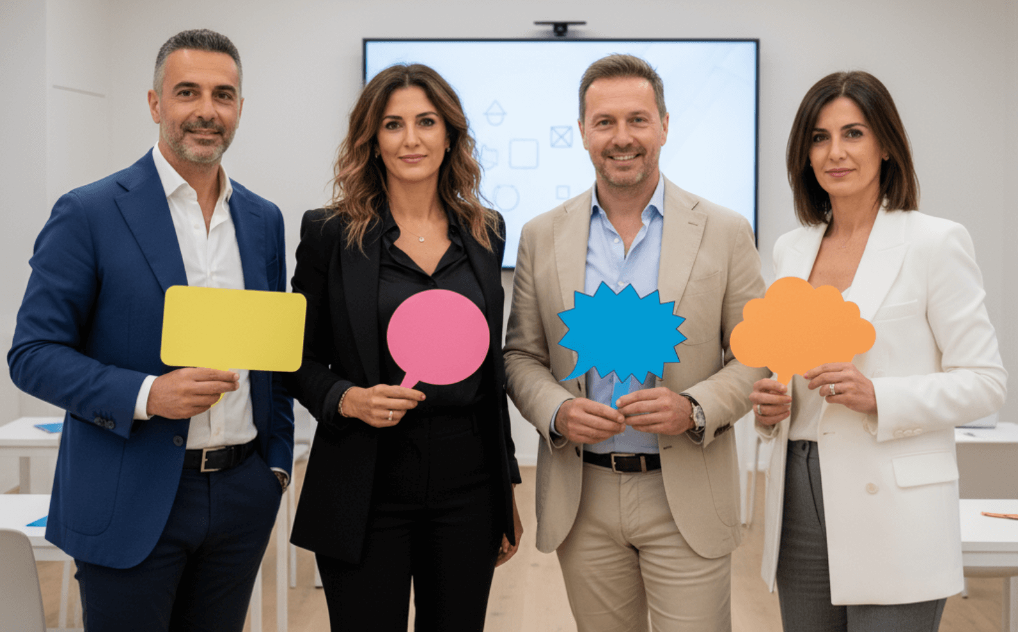 Imprenditori in aula durante un corso dell’Academy di marketing digitale, formazione pratica per far crescere il business e far decollare le attività online